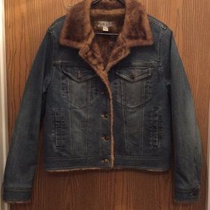 Marvin Richards Sz.L Blue Jean Coat fx Fur Lining